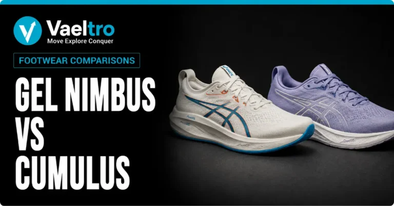 ASICS Gel Nimbus vs Cumulus: Which Premium Daily Trainer Is Right for You? ASICS Gel Nimbus and Gel Cumulus neutral running shoes shown side by side for comparison