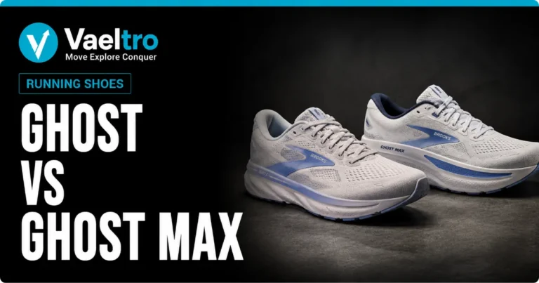 Brooks Ghost vs Ghost Max: Which Cushioned Trainer Should You Buy? Brooks Ghost 17 and Ghost Max 3 running shoes placed side by side showing midsole and profile differences